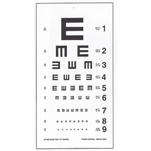 Distance Tumbling "E" Chart